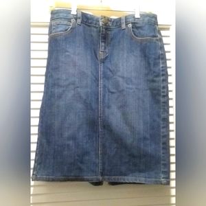 Lands' End Women's Blue Denim Jean Pencil Skirt Size 2